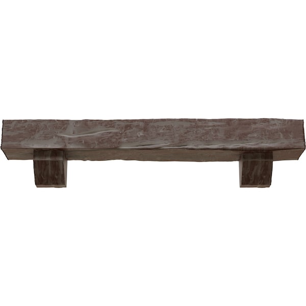 Kit W/ Ashford Corbels, Aged Pecan, 8H  X 12D X 48W Riverwood Faux Wood Fireplace ManteL